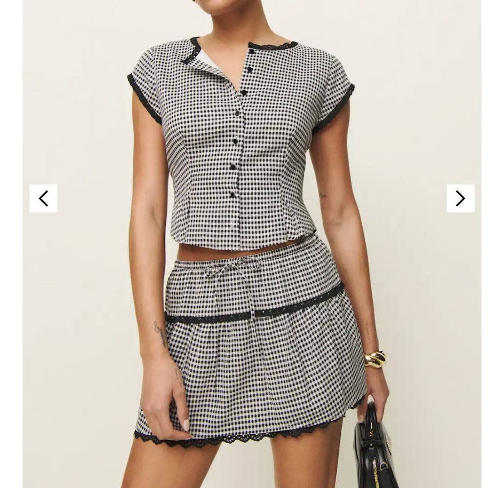 Reformation Valetta Two Piece in Remy Check